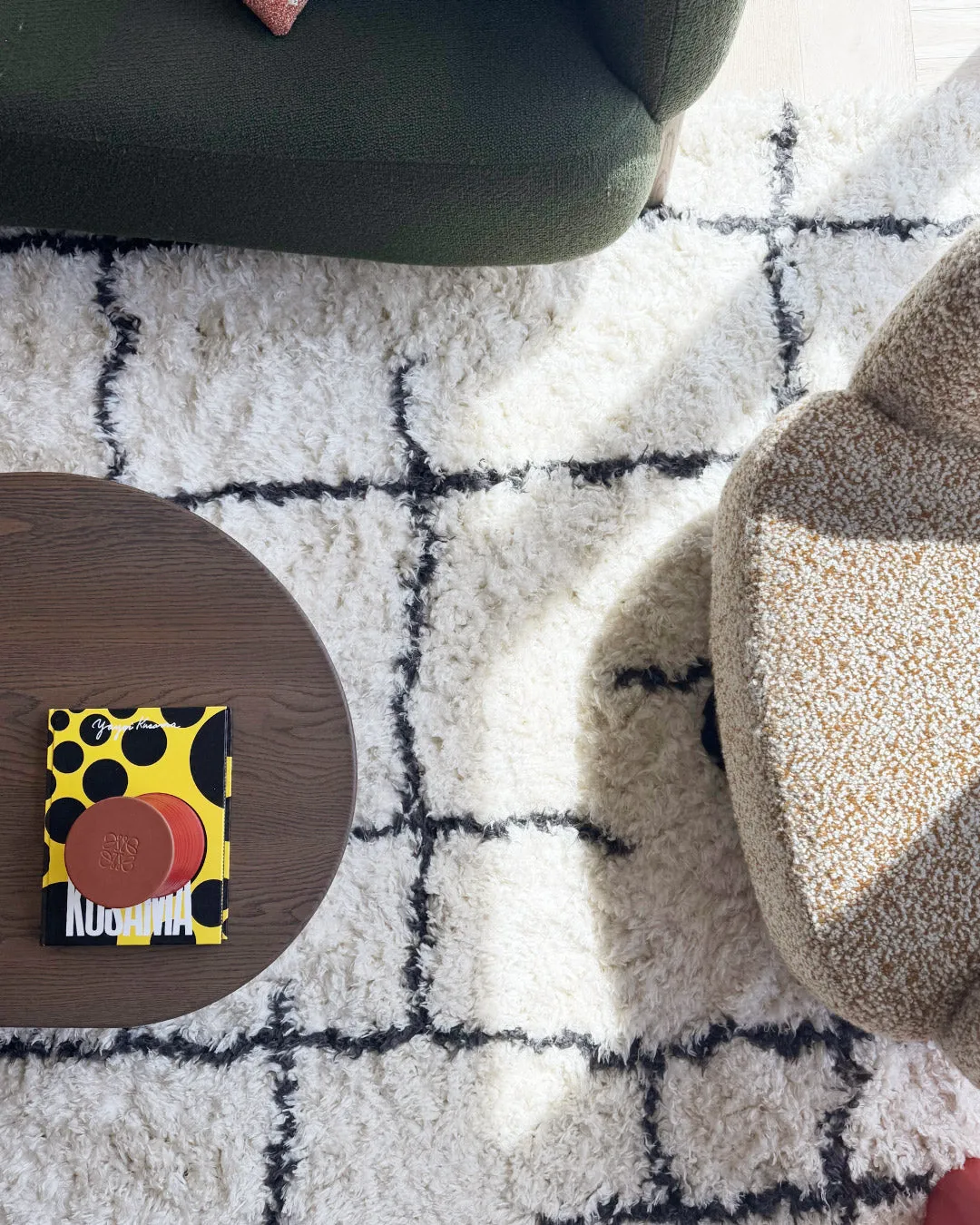 Binx Cream & Black Tribal Shag Rug *NO RETURNS UNLESS FAULTY