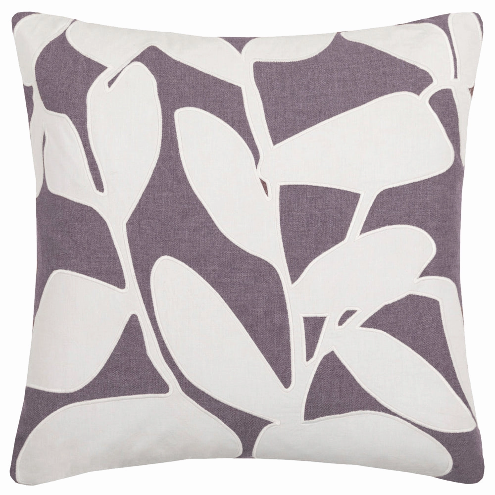 Birch Embroidered Feather Cushion Mauve
