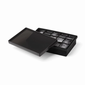 Black 15 Cube Silicone Ice Mold With Lidglass cups ,personalized mugs 