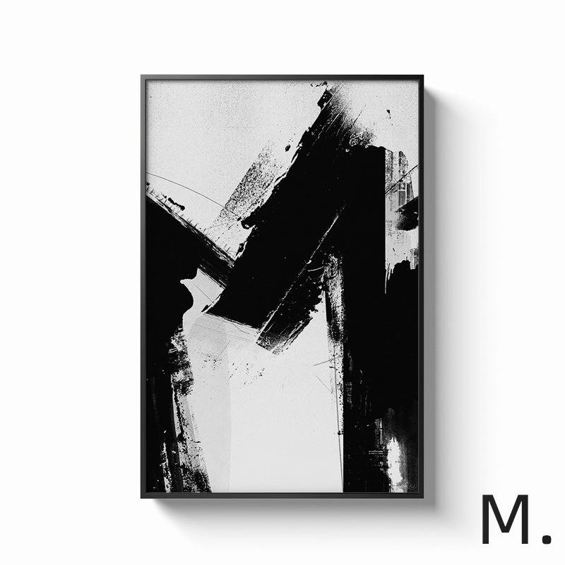 Black and White Alphabet Wall Art With Frame