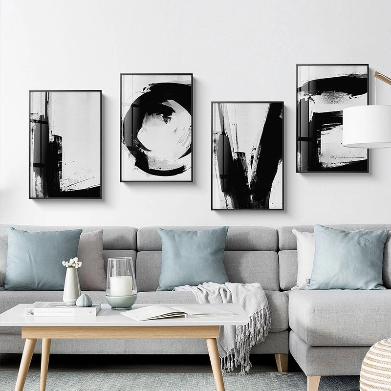 Black and White Alphabet Wall Art With Frame
