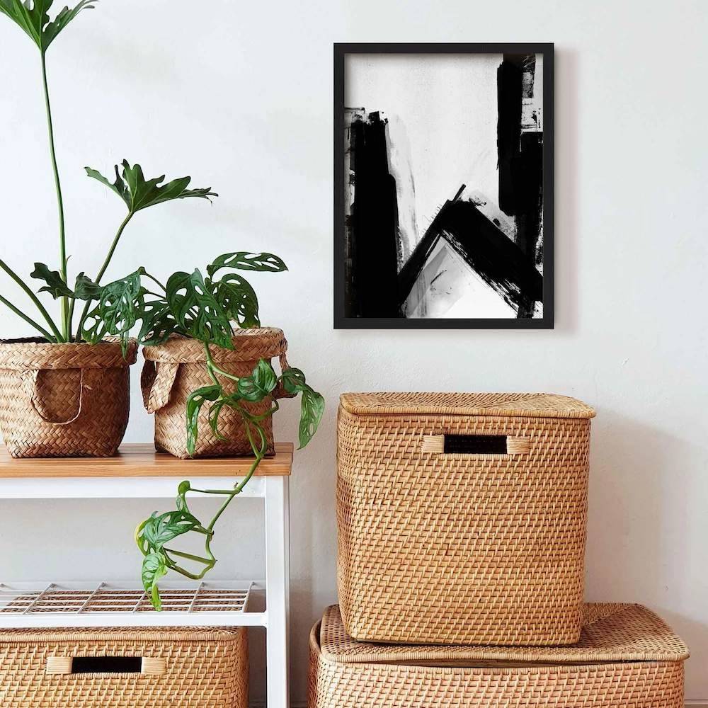 Black and White Alphabet Wall Art With Frame