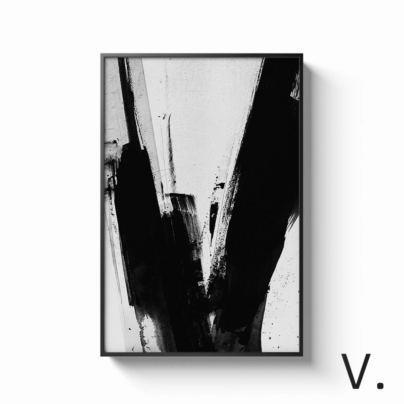 Black and White Alphabet Wall Art With Frame