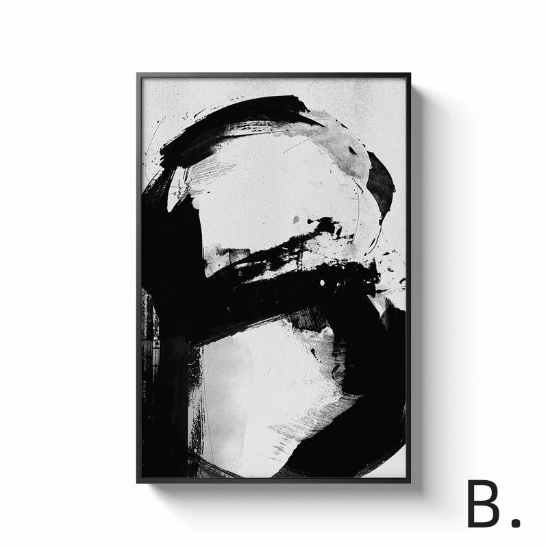 Black and White Alphabet Wall Art With Frame