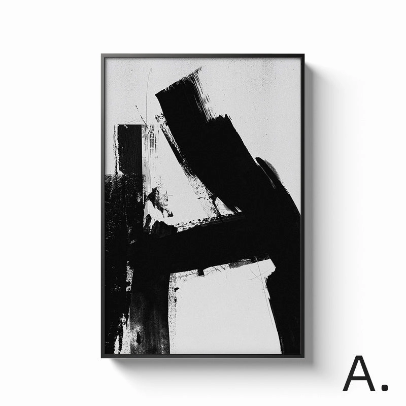 Black and White Alphabet Wall Art With Frame