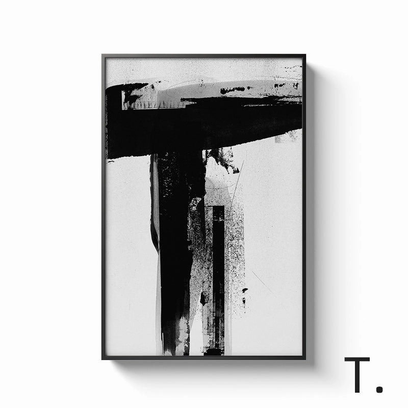 Black and White Alphabet Wall Art With Frame
