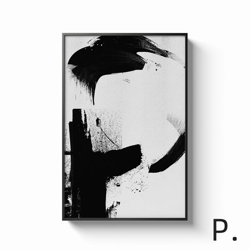 Black and White Alphabet Wall Art With Frame
