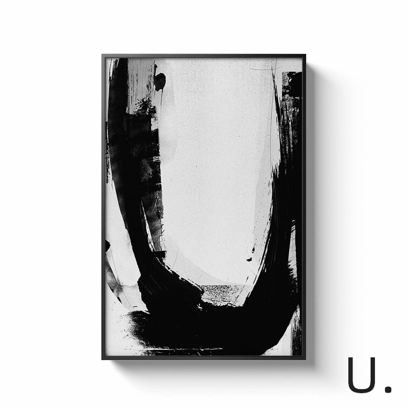 Black and White Alphabet Wall Art With Frame