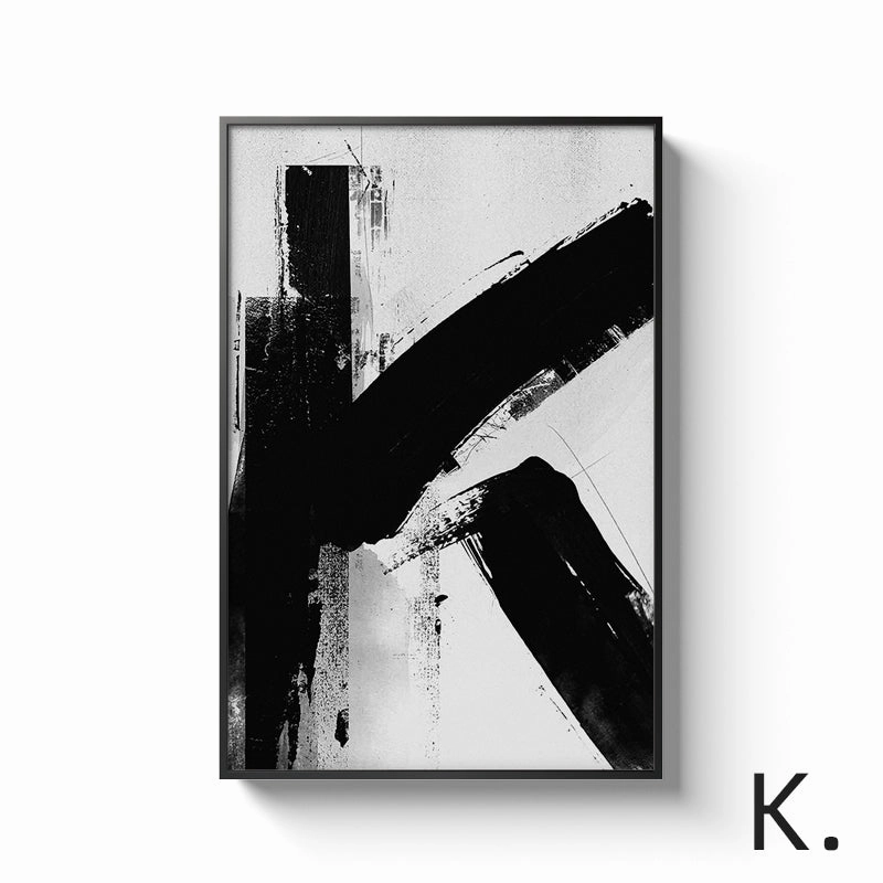 Black and White Alphabet Wall Art With Frame