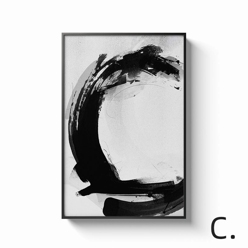 Black and White Alphabet Wall Art With Frame