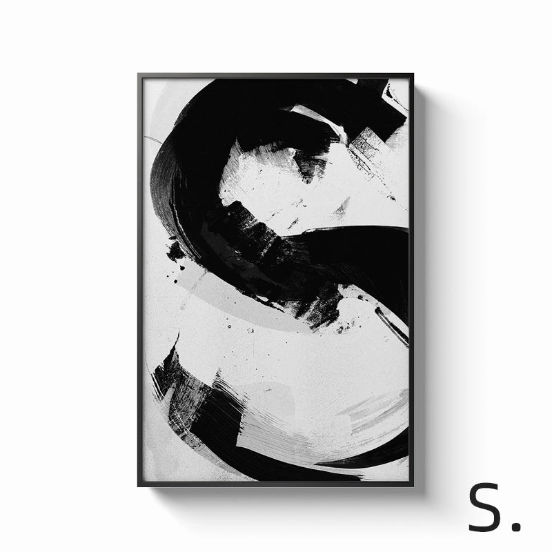 Black and White Alphabet Wall Art With Frame