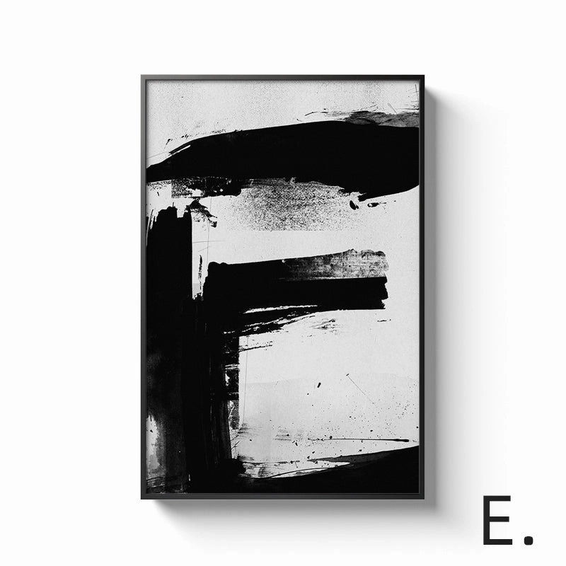 Black and White Alphabet Wall Art With Frame
