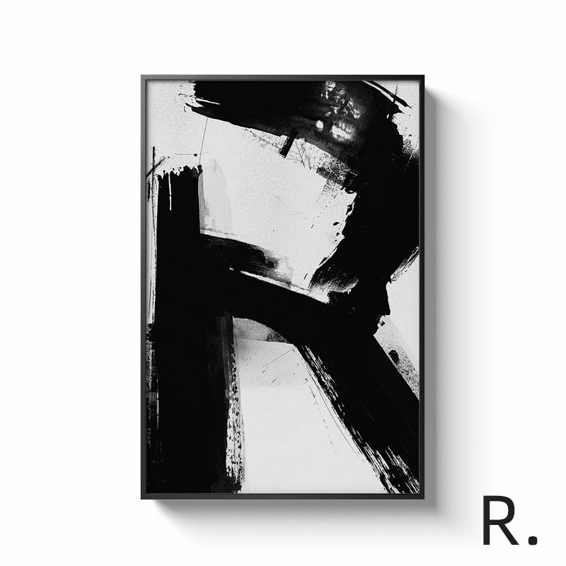 Black and White Alphabet Wall Art With Frame