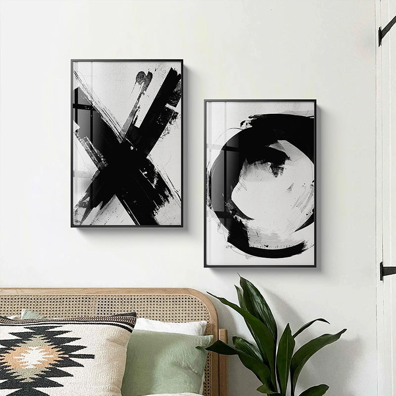 Black and White Alphabet Wall Art With Frame