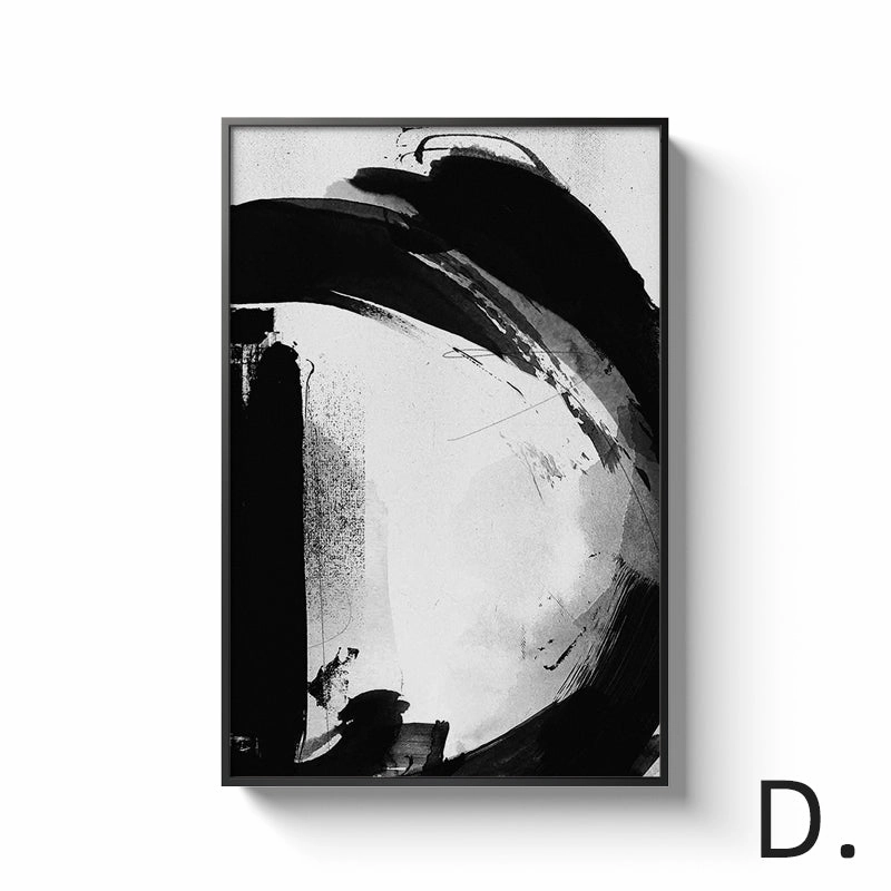 Black and White Alphabet Wall Art With Frame