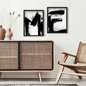 Black and White Alphabet Wall Art With Framenordic style wall decor