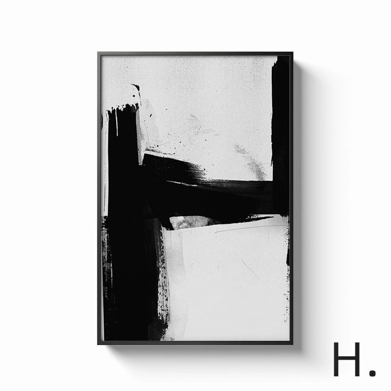 Black and White Alphabet Wall Art With Frame