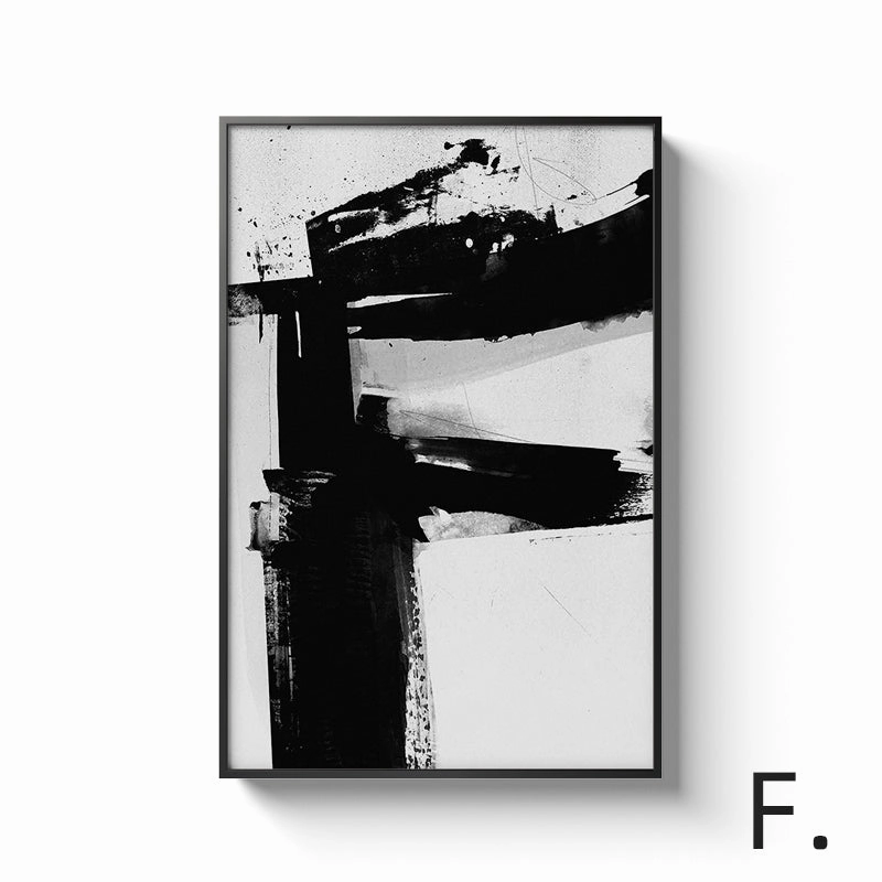 Black and White Alphabet Wall Art With Frame
