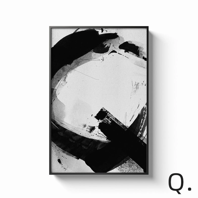 Black and White Alphabet Wall Art With Frame