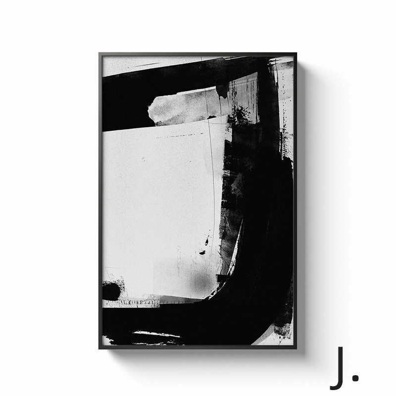 Black and White Alphabet Wall Art With Frame
