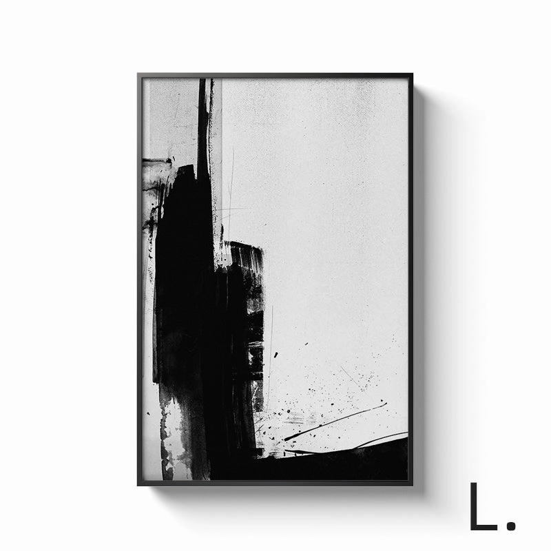 Black and White Alphabet Wall Art With Frame