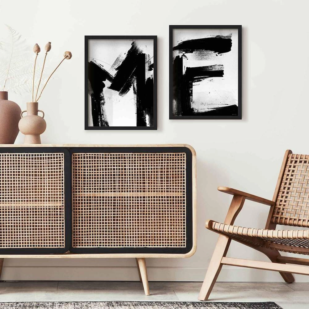 Black and White Alphabet Wall Art With Framenordic style wall decor