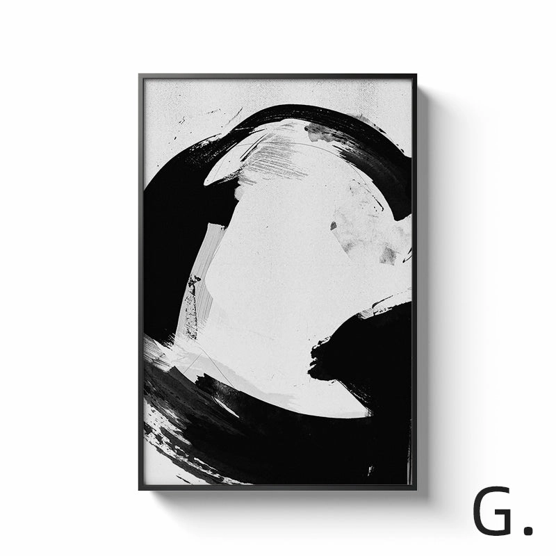 Black and White Alphabet Wall Art With Frame
