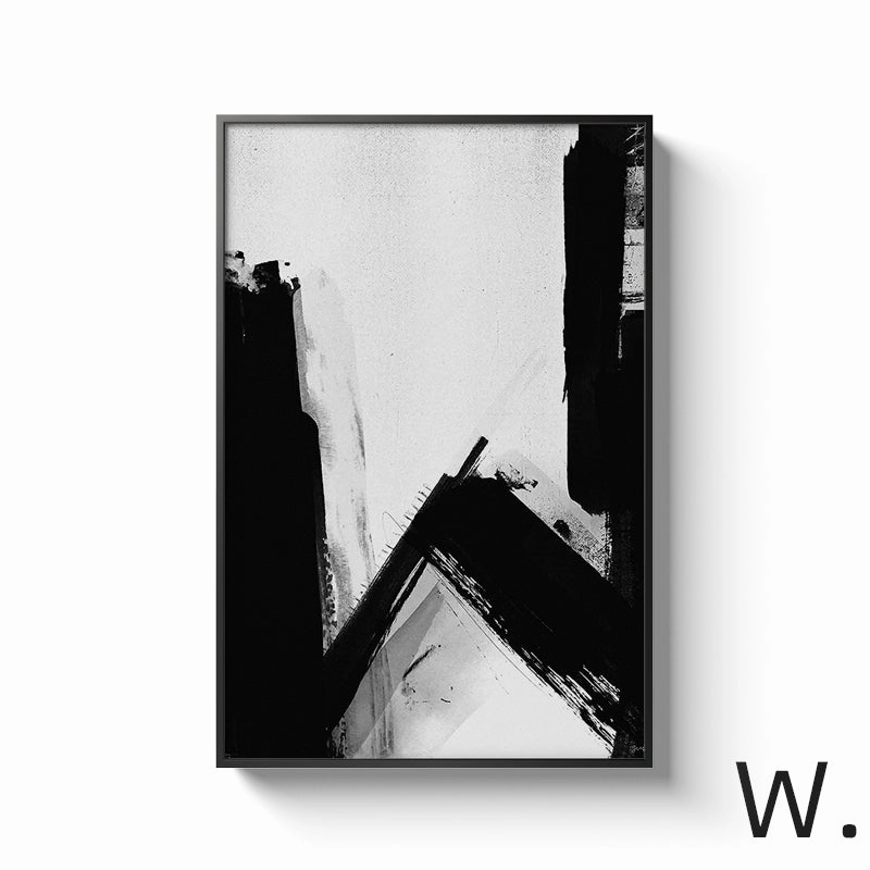 Black and White Alphabet Wall Art With Frame