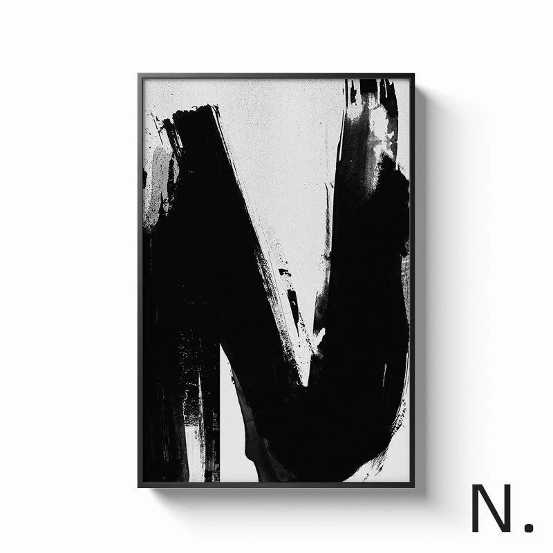 Black and White Alphabet Wall Art With Frame