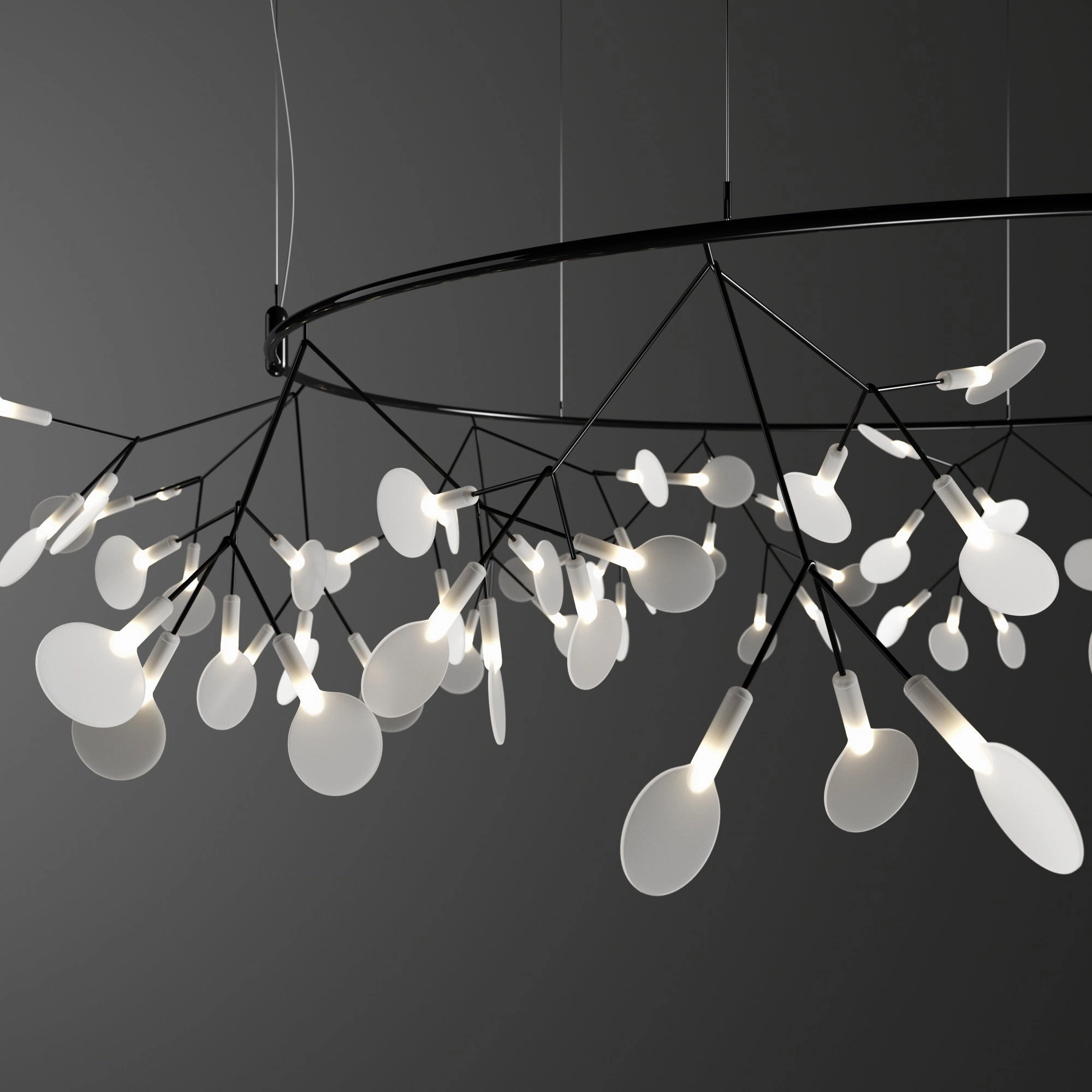 Black Big O Firefly LED Chandelier