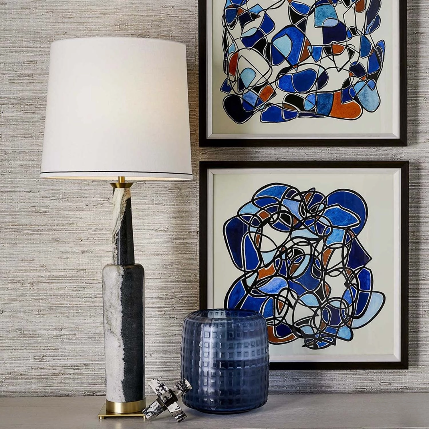 Black White Marble Tablelamp