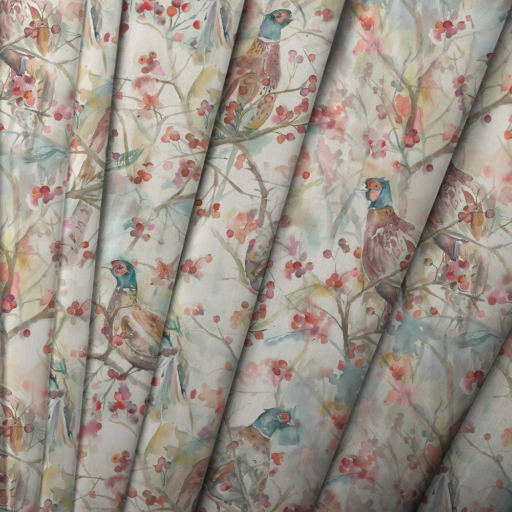 Blackberry Row Printed Cotton Made to Measure Roman Blinds Cream