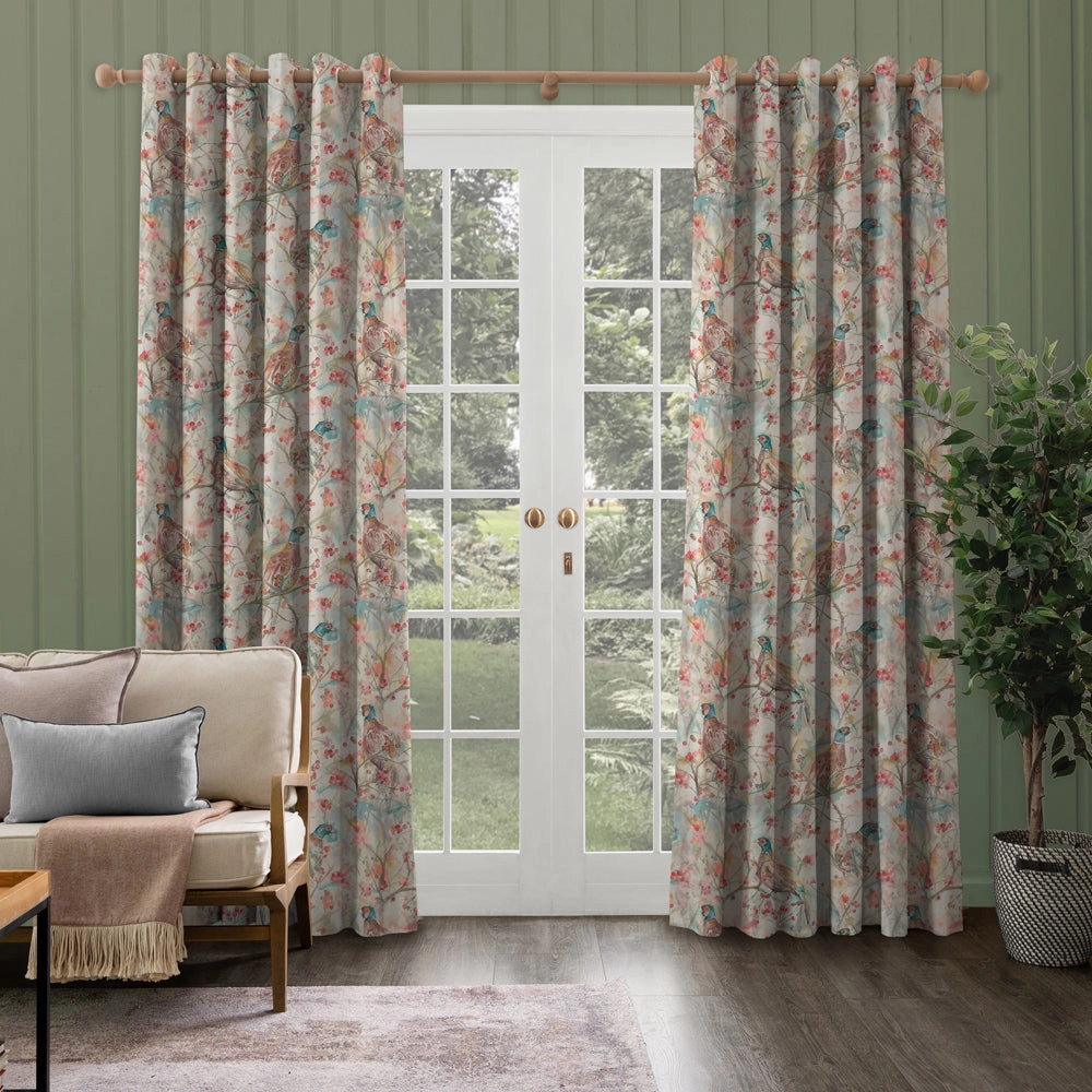 Blackberry Row Printed Made to Measure Curtains Cream