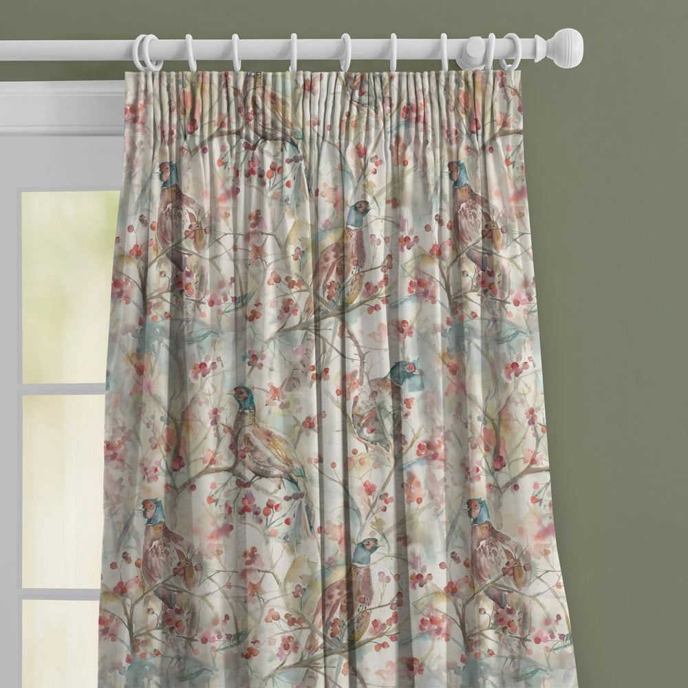 Blackberry Row Printed Made to Measure Curtains Cream