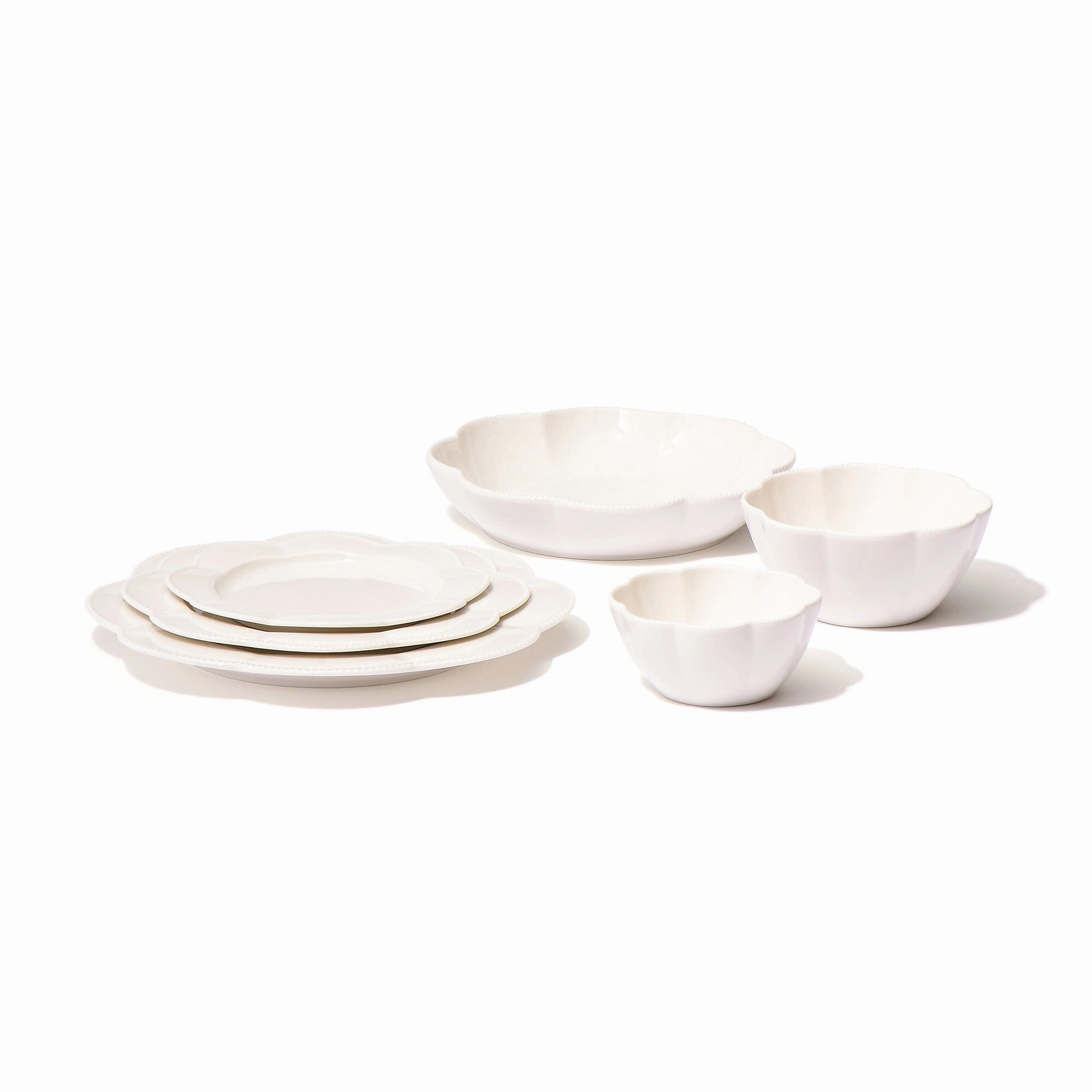 Blanche Deep Plate L Flower White