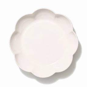 Blanche Deep Plate L Flower Whitehand-painted ceramic bowl