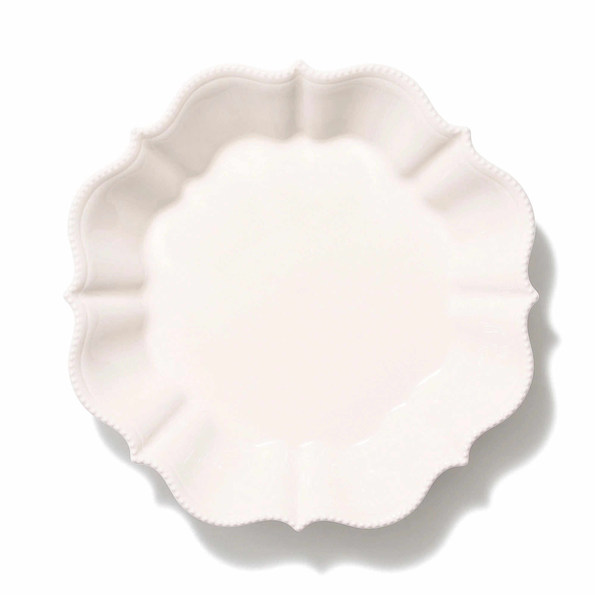 Blanche Deep Plate L Wave Whitehand-painted ceramic bowl