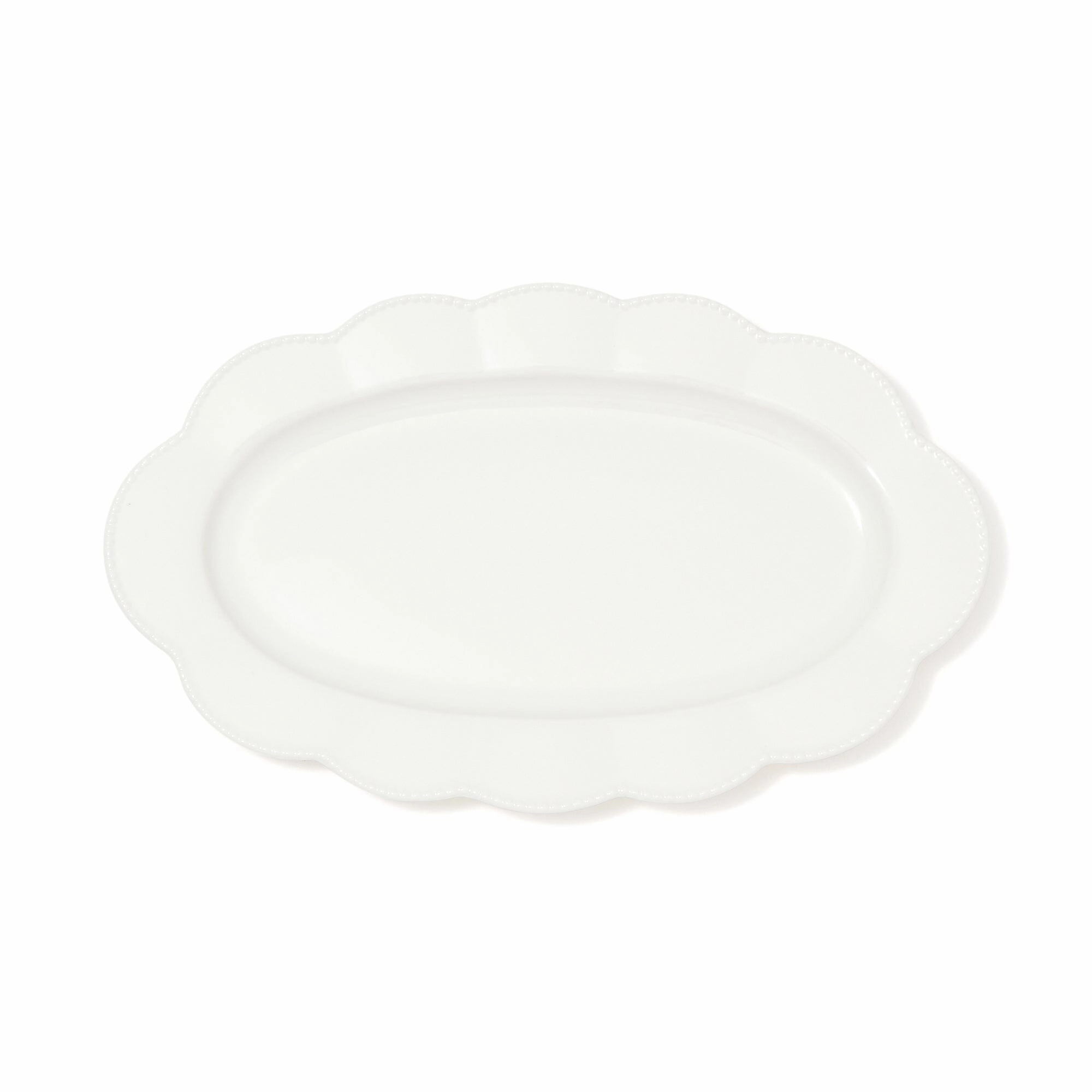 Blanche Oval Plate Flower  Whitehand-painted ceramic bowl