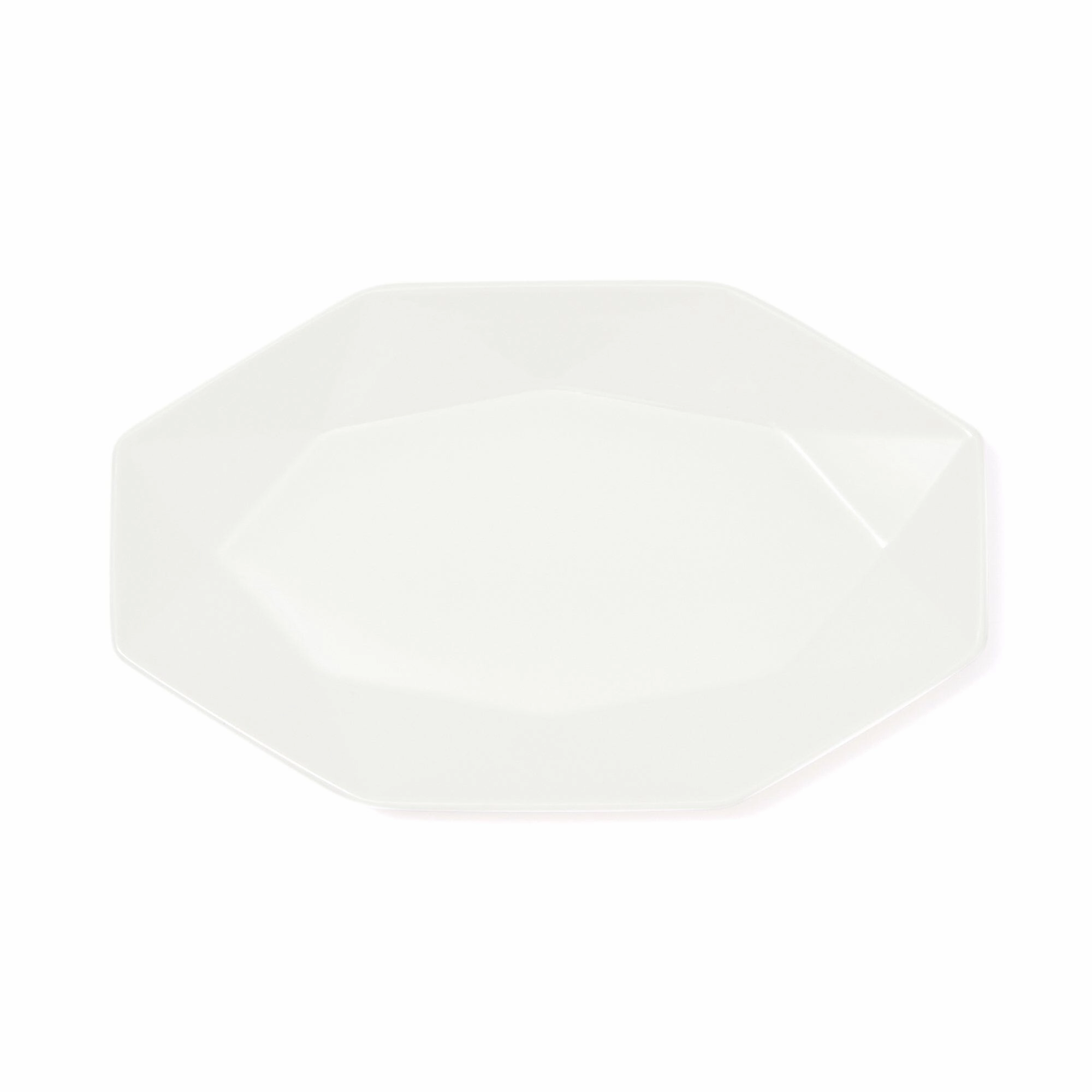 Blanche Oval Plate Octagon  Whitehand-painted ceramic bowl