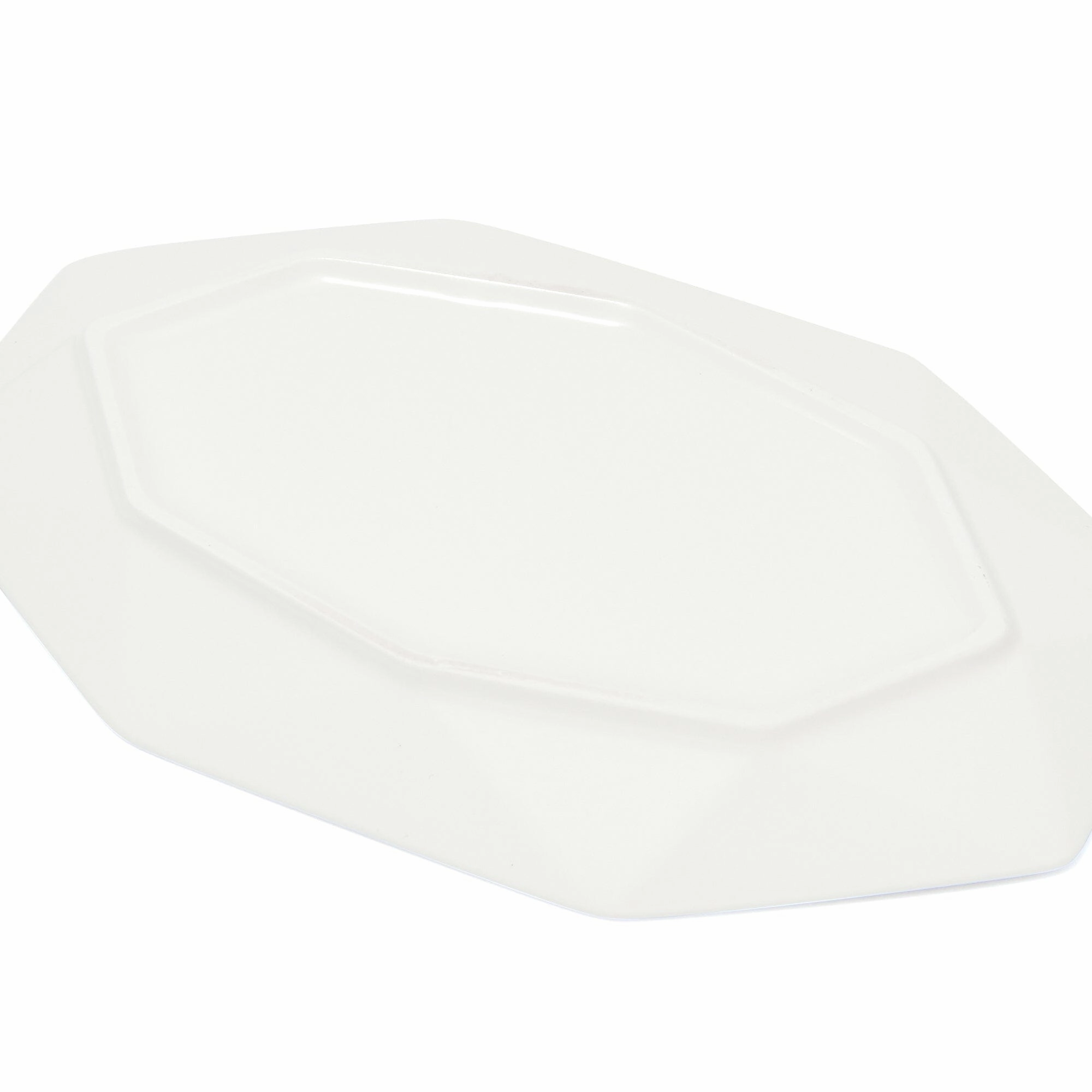 Blanche Oval Plate Octagon  White