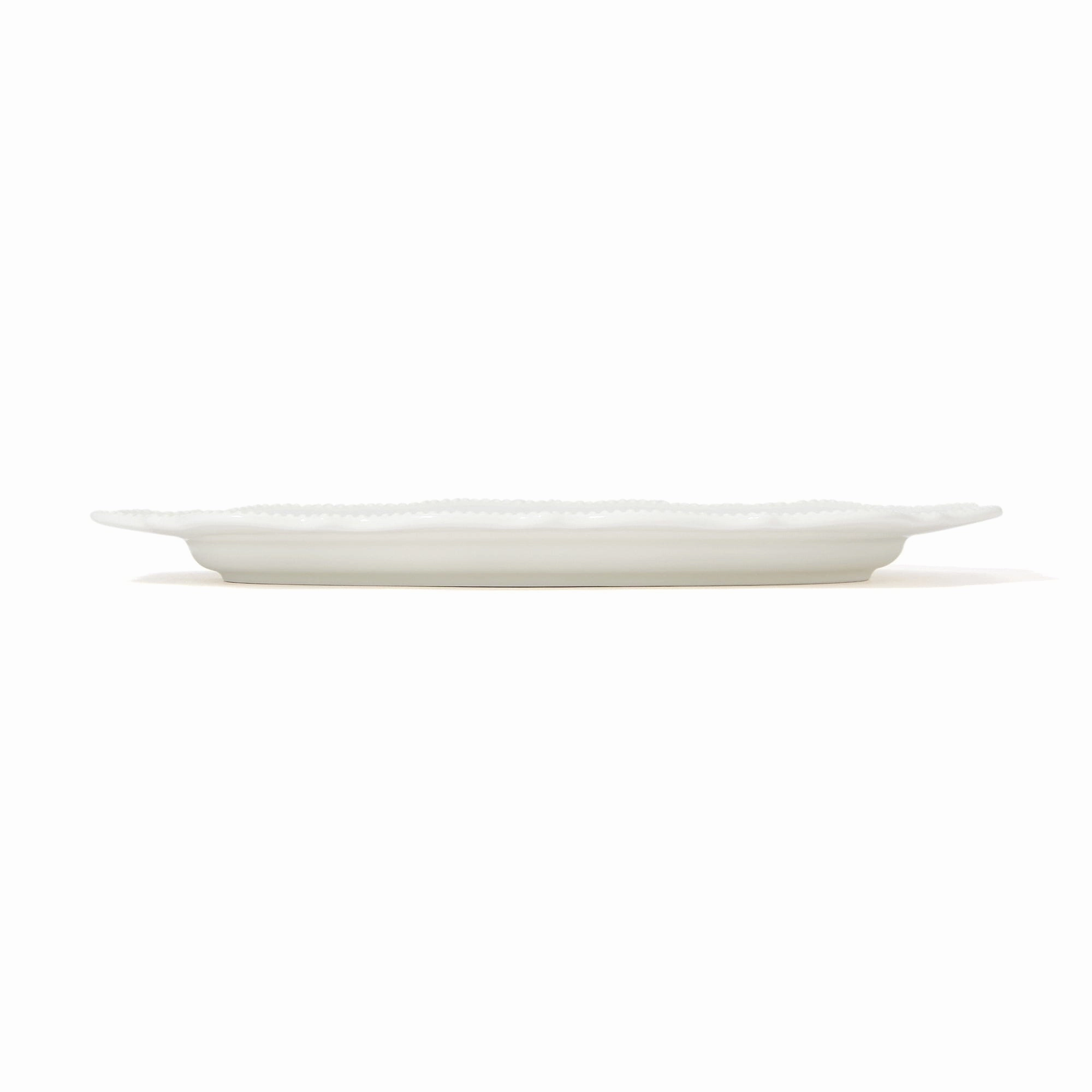 Blanche Oval Plate Wave  White