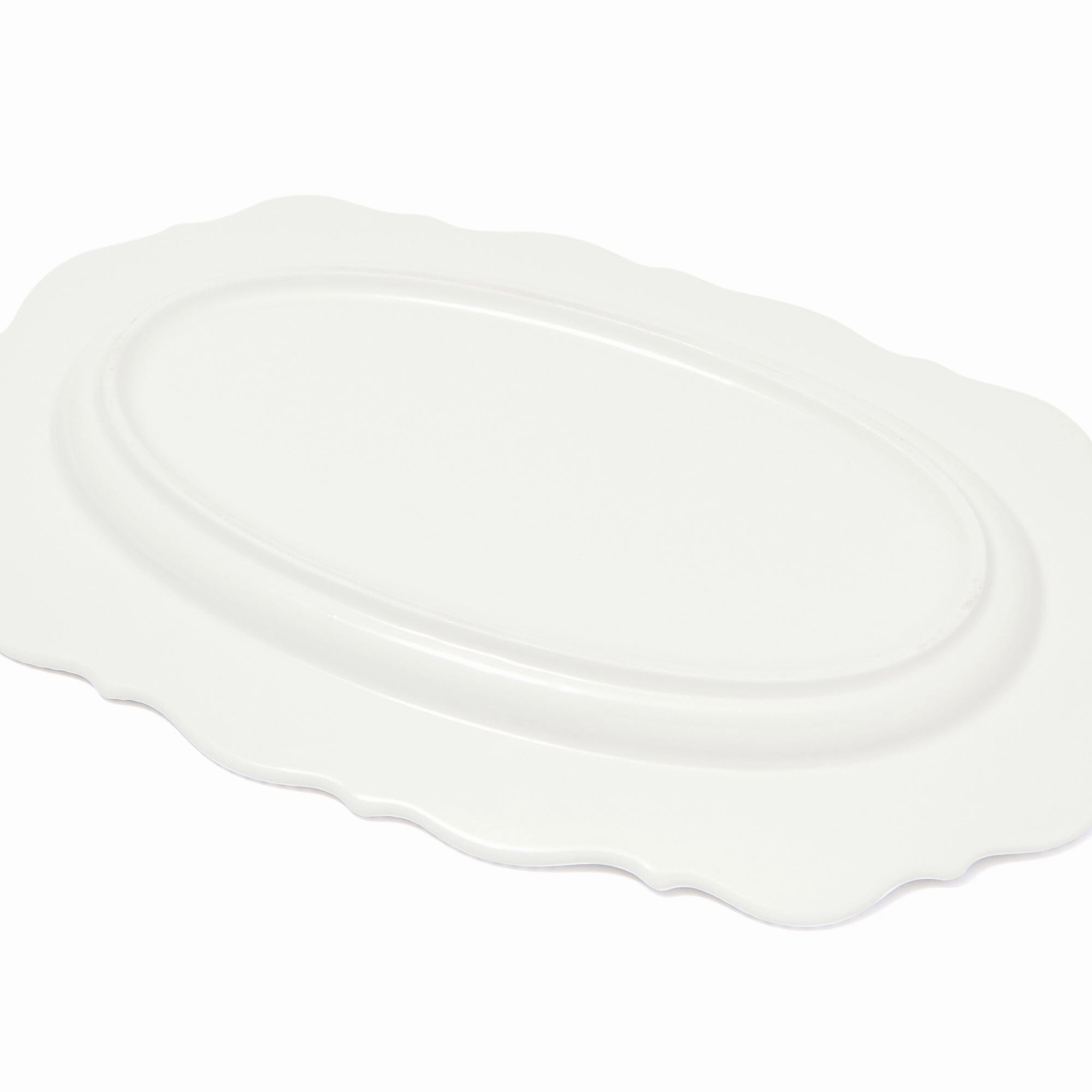 Blanche Oval Plate Wave  White