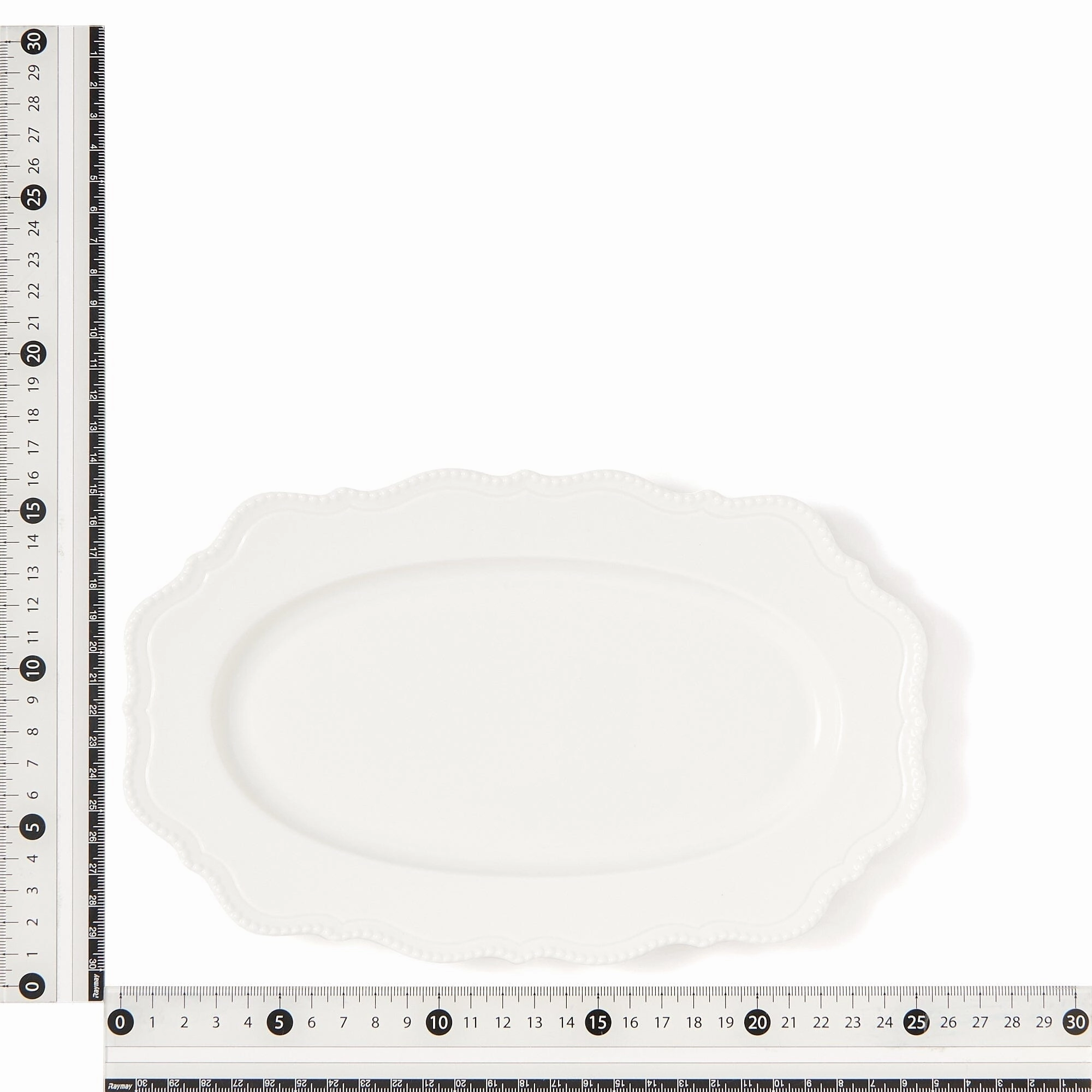 Blanche Oval Plate Wave  White