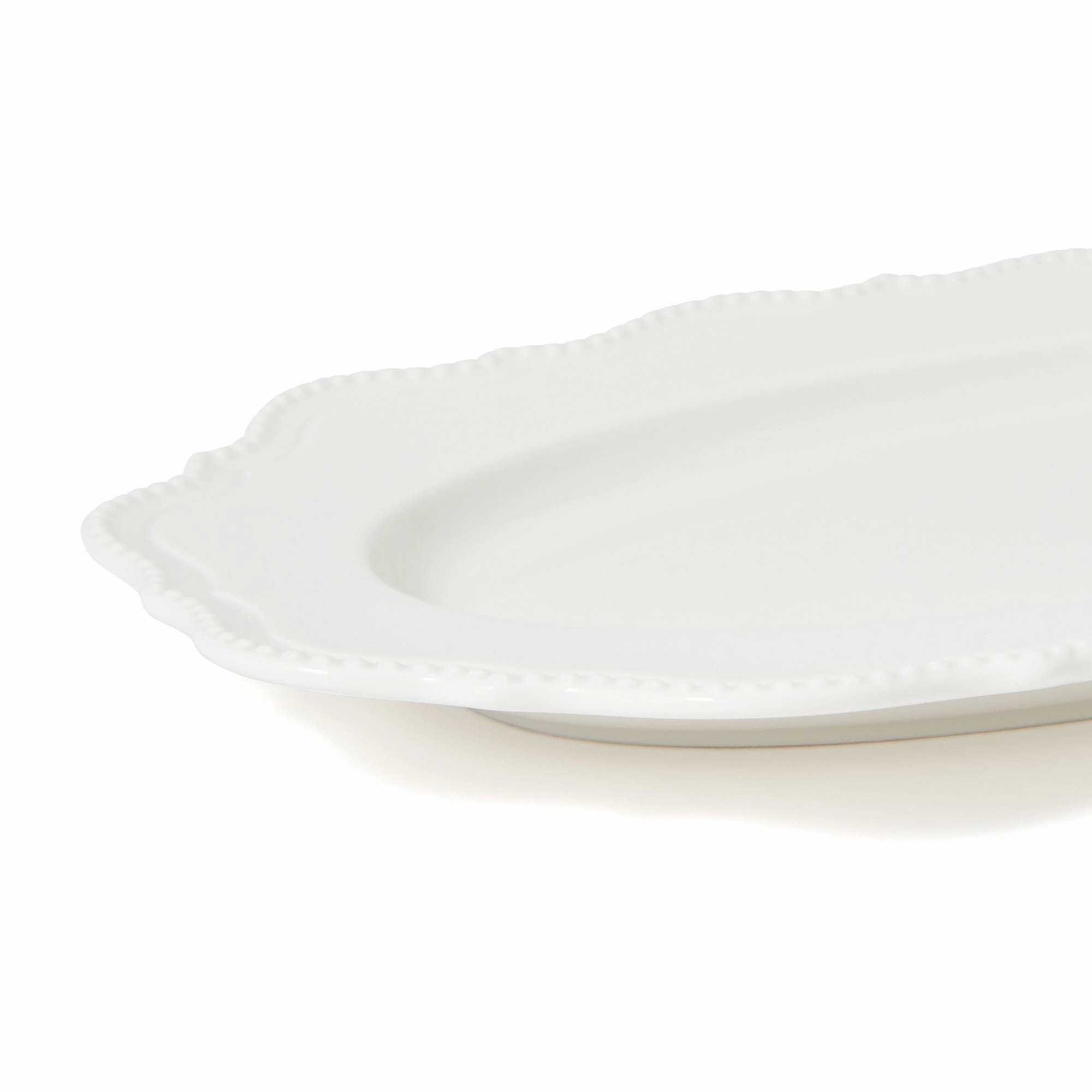Blanche Oval Plate Wave  White
