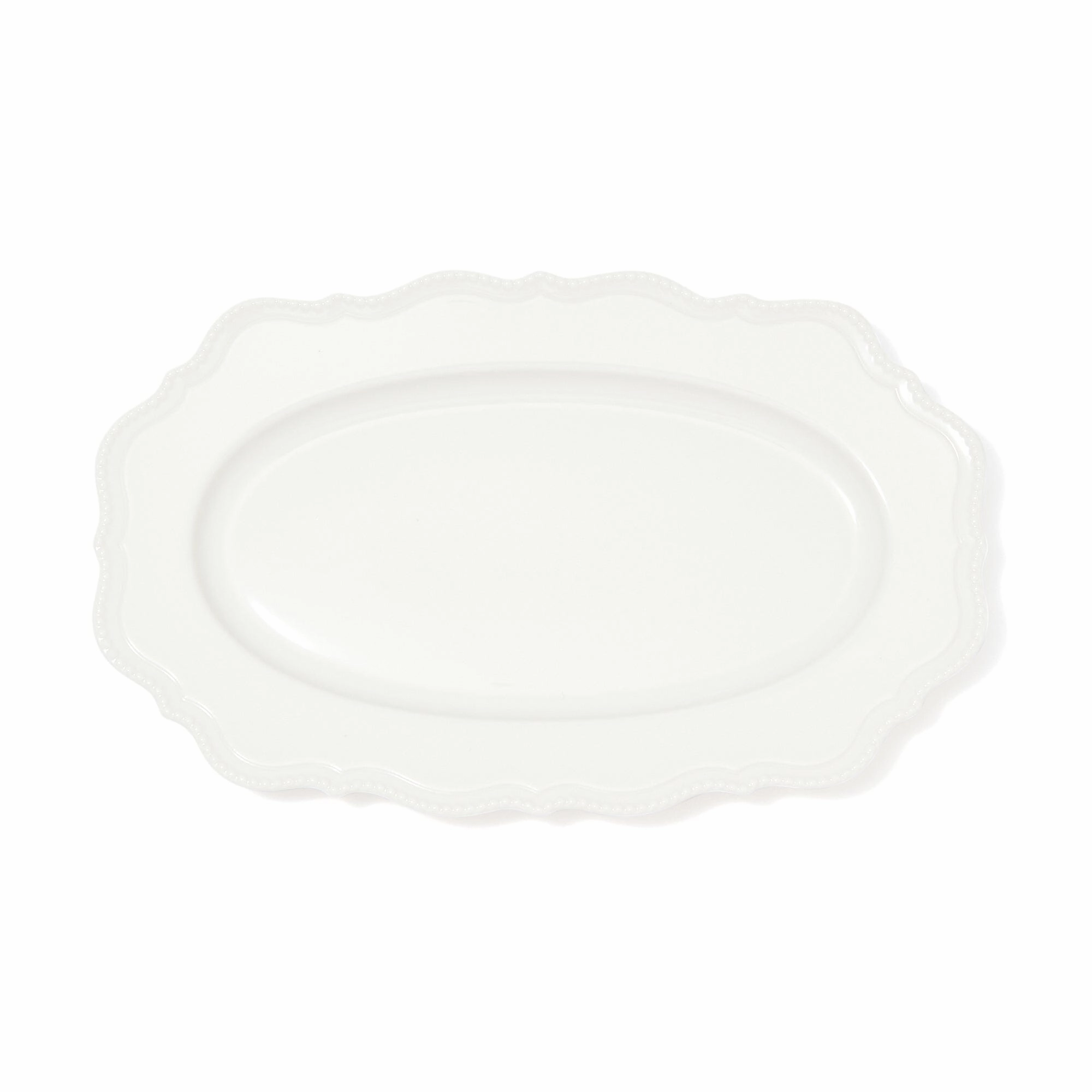 Blanche Oval Plate Wave  Whitehand-painted ceramic bowl