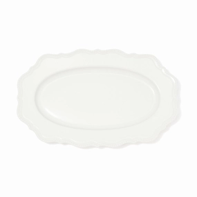 Blanche Oval Plate Wave  Whitehand-painted ceramic bowl