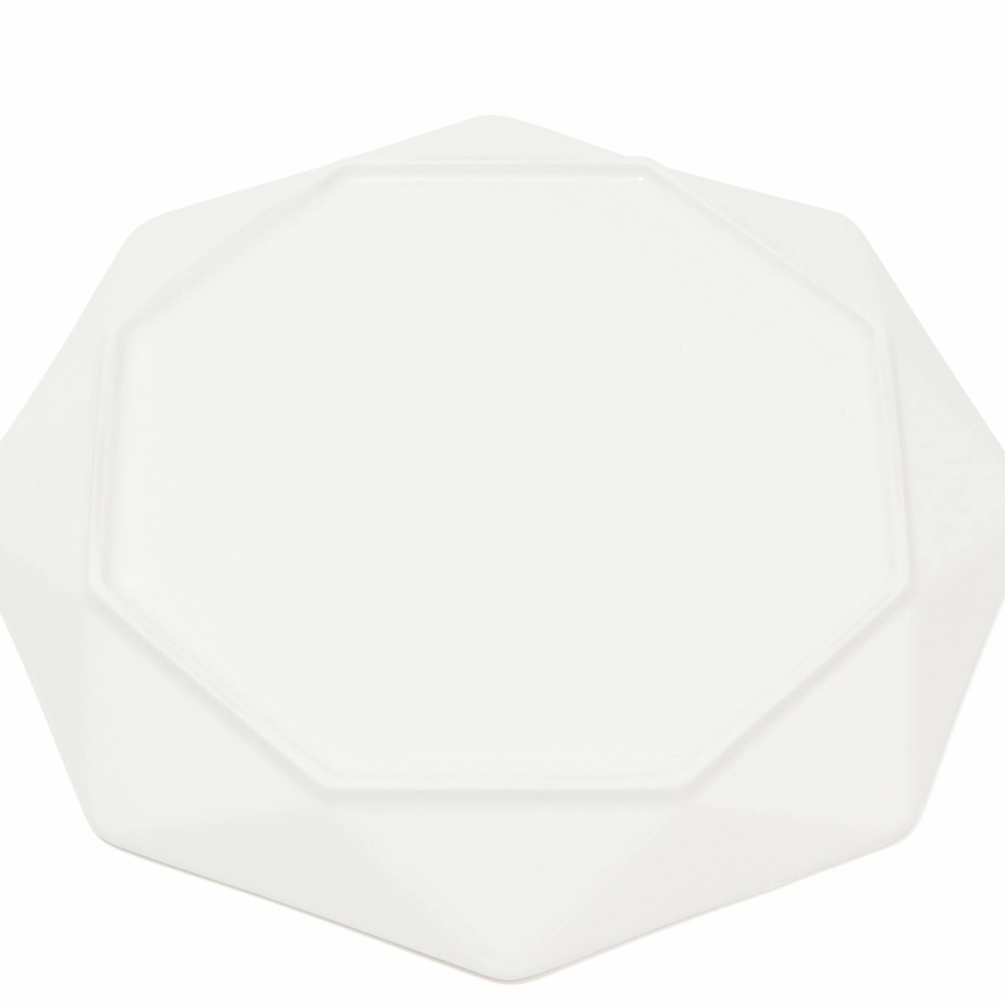 Blanche Plate M Octagon  White