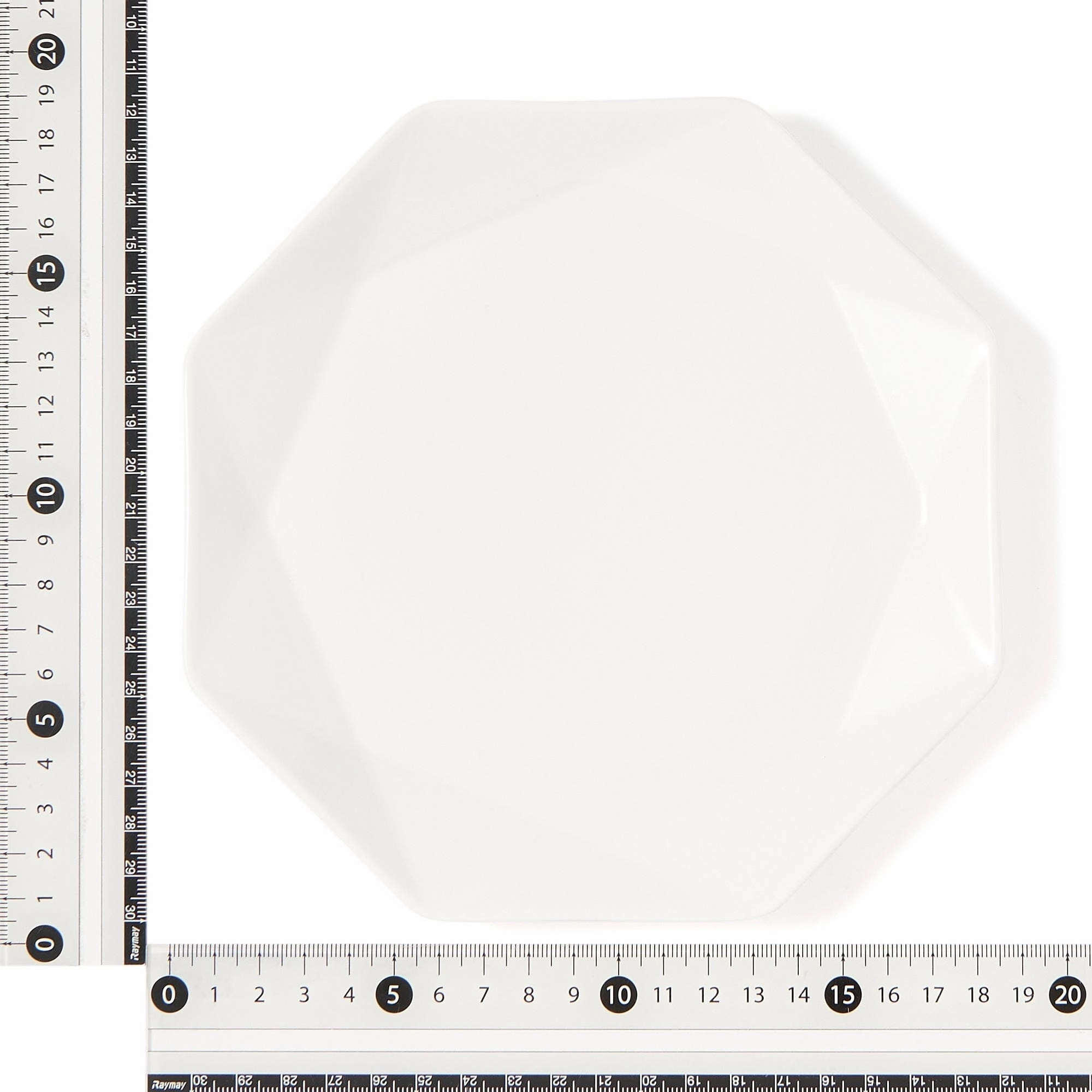 Blanche Plate S Octagon  White