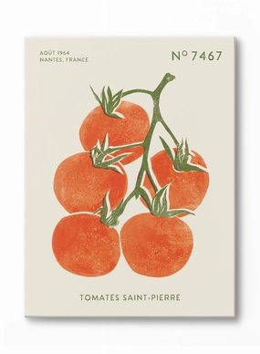 Block Print Tomatoes, Canvasindoor decorative canvas print