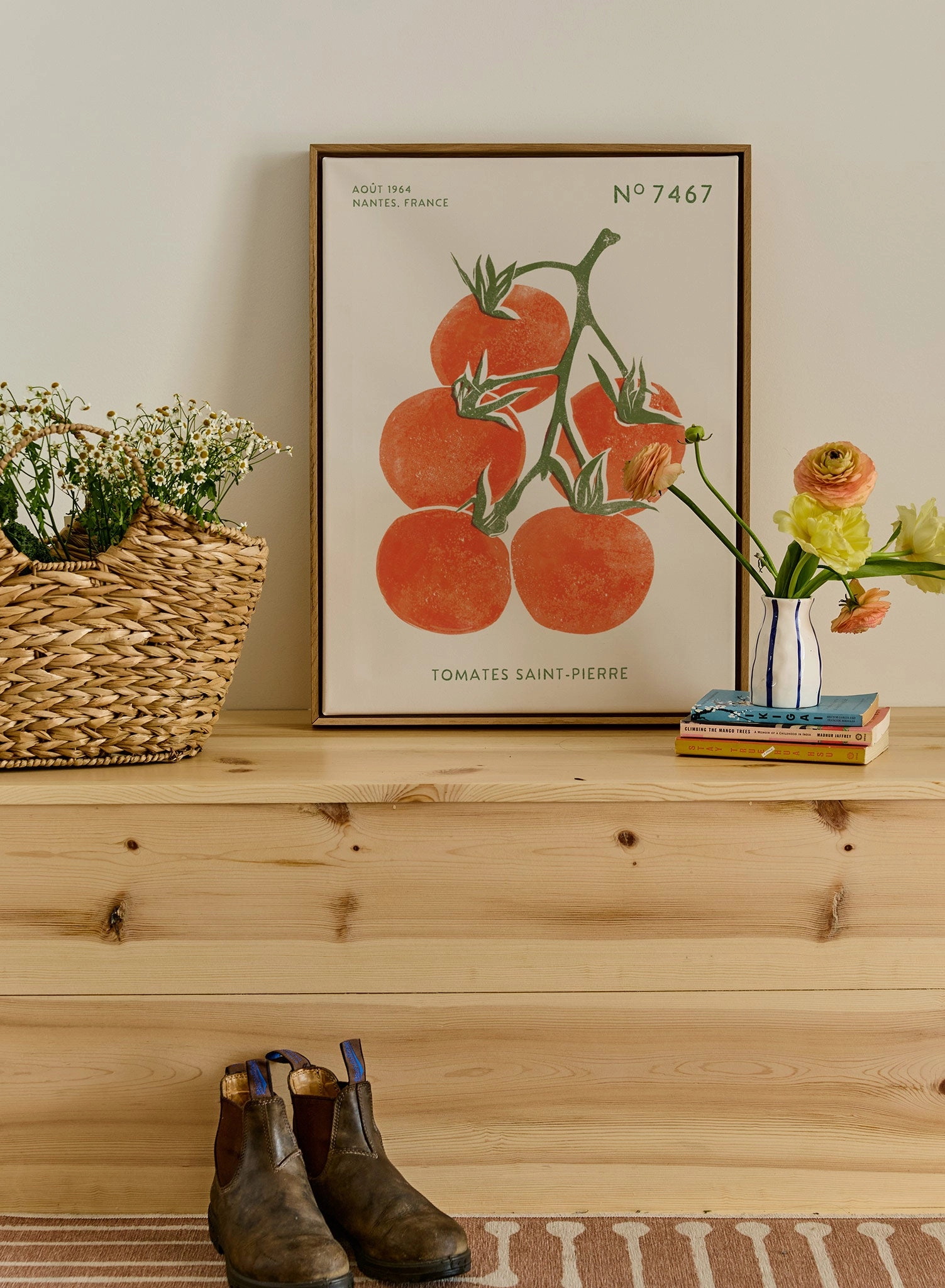 Block Print Tomatoes, Poster